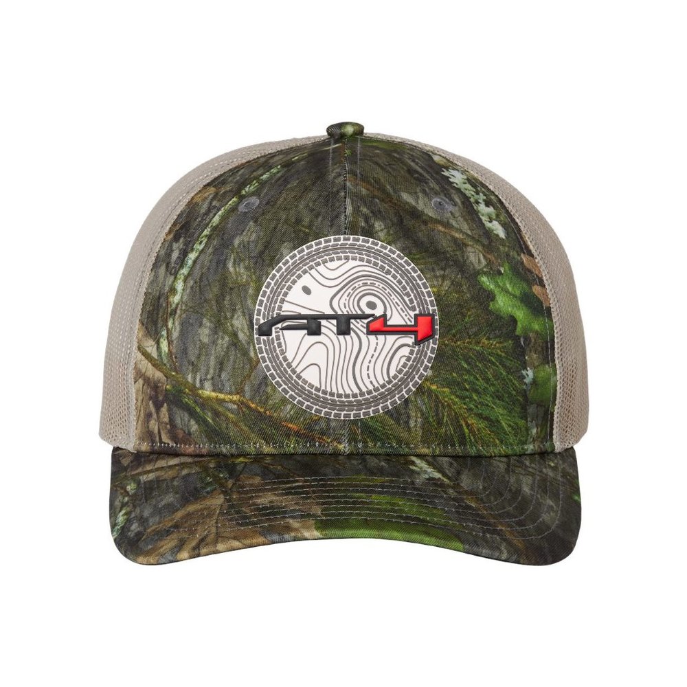 AT4 3D Patterned Snapback Trucker Hat- Mossy Oak Obsession/ Khaki